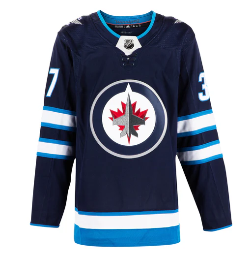 Load image into Gallery viewer, Connor Hellebuyck Autographed Winnipeg Jets Blue adidas Jersey
