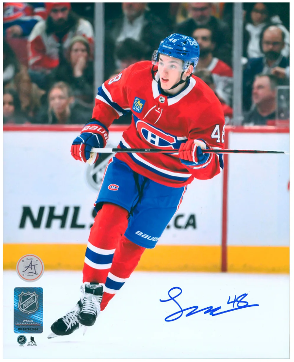 Lane Hutson Signed Montreal Canadiens Rookie 8x10 Photo