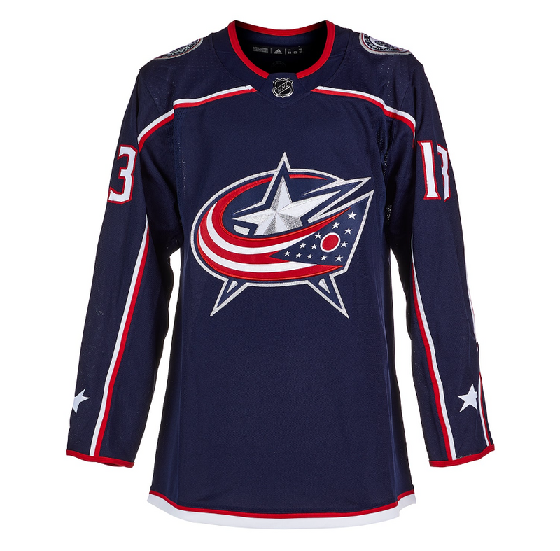 Load image into Gallery viewer, Johnny Gaudreau Autographed Columbus Blue Jackets Blue adidas Jersey
