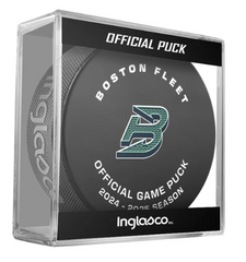 PWHL Boston Fleet Official 2024-25 Game Hockey Puck- In Cube