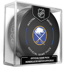 NHL Buffalo Sabres Club Officially Licensed 2024-25 Team Game Hockey Puck Design- In Cube