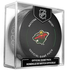 NHL Minnesota Wild Officially Licensed 2024-25 Team Game Hockey Puck Design- In Cube