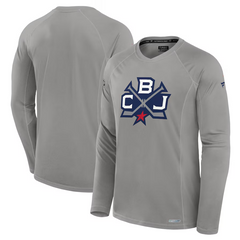 Men's Fanatics Gray Columbus Blue Jackets 2025 NHL Stadium Series Authentic Pro Long Sleeve Tech T-Shirt