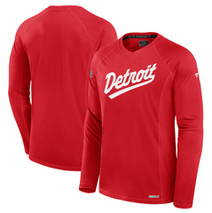 Detroit Red Wings Fanatics 2025 NHL Stadium Series Authentic Pro Long Sleeve Tech T-Shirt - Red