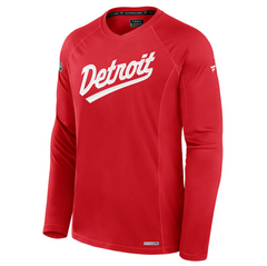 Detroit Red Wings Fanatics 2025 NHL Stadium Series Authentic Pro Long Sleeve Tech T-Shirt - Red