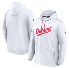 Men's Detroit Red Wings Fanatics White 2025 NHL Stadium Series Authentic Pro Pullover Hoodie
