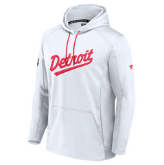 Men's Detroit Red Wings Fanatics White 2025 NHL Stadium Series Authentic Pro Pullover Hoodie