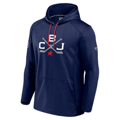 Men's Fanatics Navy Columbus Blue Jackets 2025 NHL Stadium Series Authentic Pro Pullover Hoodie