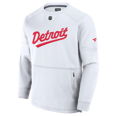 Men's Detroit Red Wings Fanatics White 2025 NHL Stadium Series Authentic Pro Fleece Pullover Sweatshirt