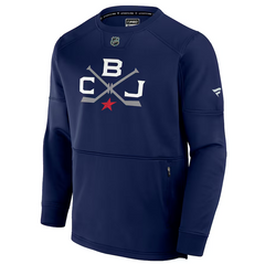 Men's Columbus Blue Jackets Fanatics Navy 2025 NHL Stadium Series Authentic Pro Fleece Pullover Sweatshirt