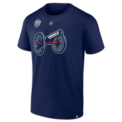 Men's Columbus Blue Jackets Adam Fantilli Fanatics Navy 2025 NHL Stadium Series Authentic Stack Name & Number T-Shirt