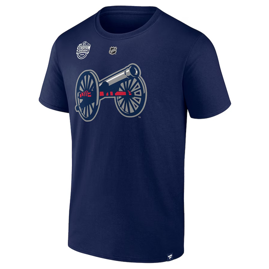 Men's Columbus Blue Jackets Zach Werenski Fanatics Navy 2025 NHL Stadium Series Authentic Stack Name & Number T-Shirt