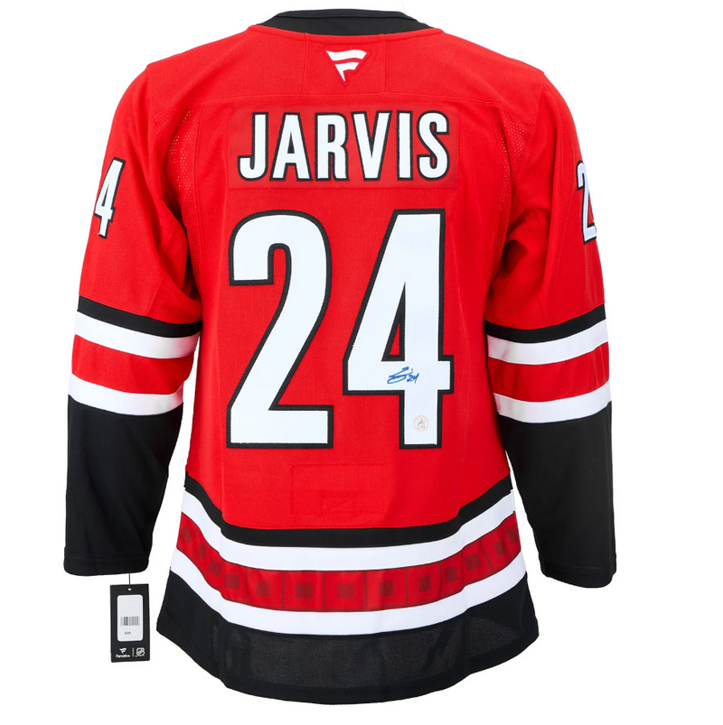 Load image into Gallery viewer, Seth Jarvis Signed Carolina Hurricanes Alt Red Fanatics Premium Jersey
