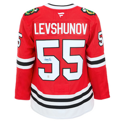 Artyom Levshunov Signed Chicago Blackhawks Fanatics Premium Jersey