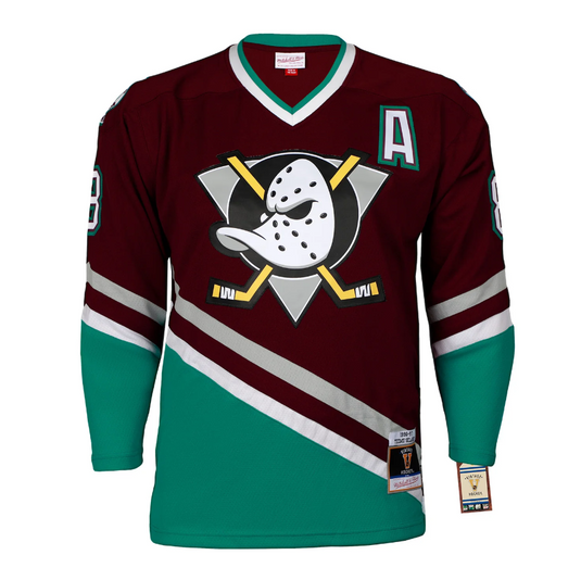 Teemu Selanne Signed Anaheim Mighty Ducks Throwback Mitchell & Ness Jersey