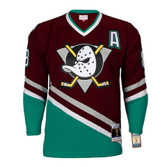 Teemu Selanne Signed Anaheim Mighty Ducks Throwback Mitchell & Ness Jersey