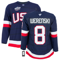 Zach Werenski Signed Team USA 4 Nations Face-Off Fanatics Premium Jersey