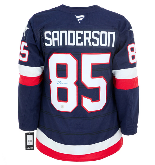 Jake Sanderson Signed Team USA 4 Nations Face-Off Fanatics Premium Jersey