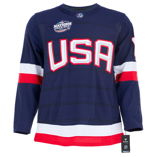 Jake Sanderson Signed Team USA 4 Nations Face-Off Fanatics Premium Jersey