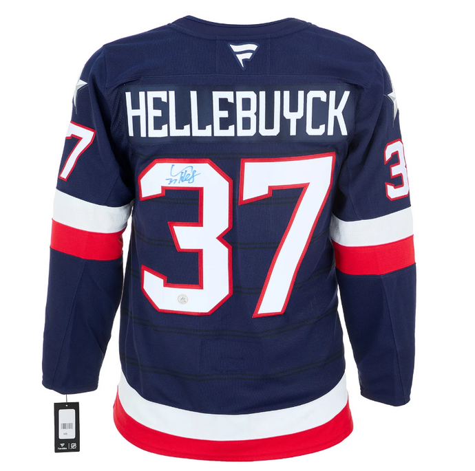 Connor Hellebuyck Signed Team USA 4 Nations Face-Off Fanatics Premium Jersey