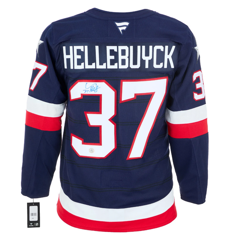 Load image into Gallery viewer, Connor Hellebuyck Signed Team USA 4 Nations Face-Off Fanatics Premium Jersey
