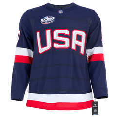 Connor Hellebuyck Signed Team USA 4 Nations Face-Off Fanatics Premium Jersey