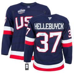Connor Hellebuyck Signed Team USA 4 Nations Face-Off Fanatics Premium Jersey