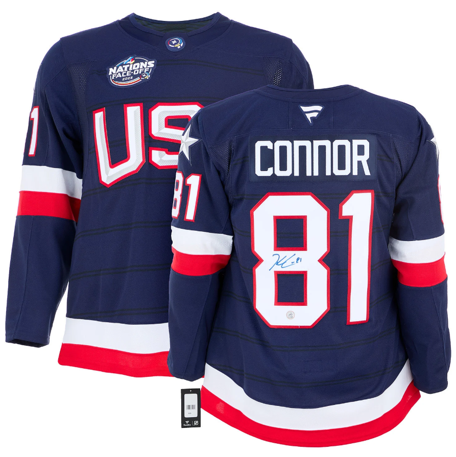 Kyle Connor Signed Team USA 4 Nations Face-Off Fanatics Premium Jersey