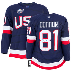 Kyle Connor Signed Team USA 4 Nations Face-Off Fanatics Premium Jersey