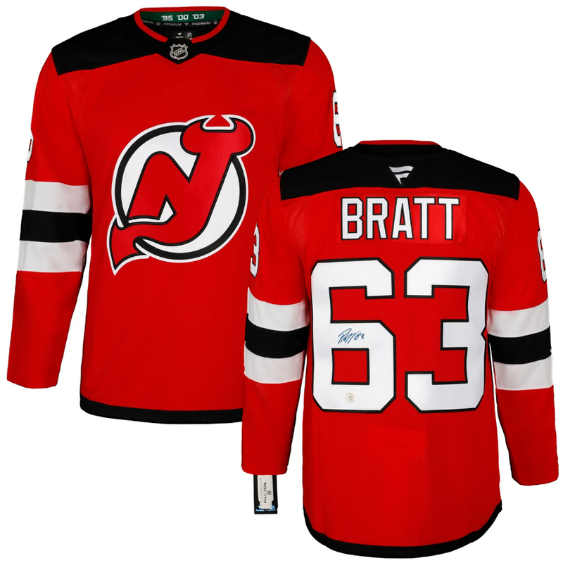 Load image into Gallery viewer, Jesper Bratt Autographed New Jersey Devils Fanatics Premium Jersey
