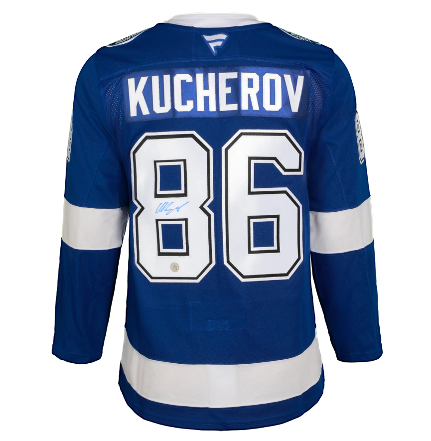 Nikita Kucherov Autographed Tampa Bay Lightning Fanatics Premium Jersey