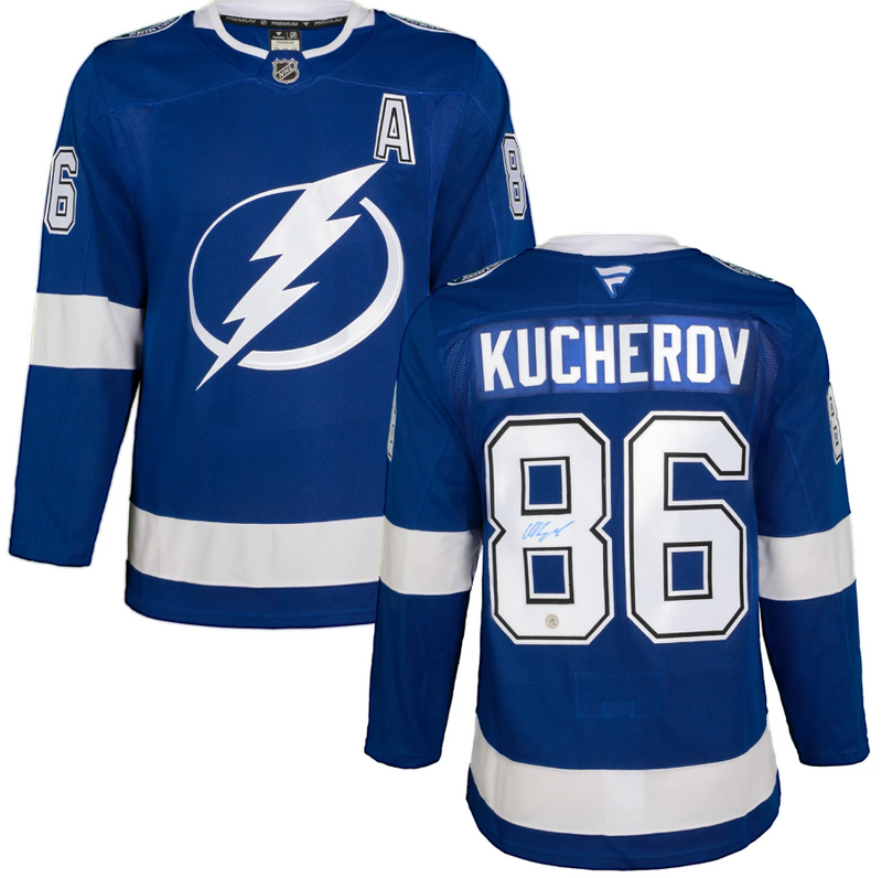 Load image into Gallery viewer, Nikita Kucherov Autographed Tampa Bay Lightning Fanatics Premium Jersey
