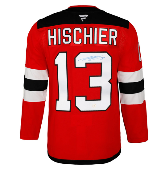 Nico Hischier Autographed New Jersey Devils Fanatics Premium Jersey