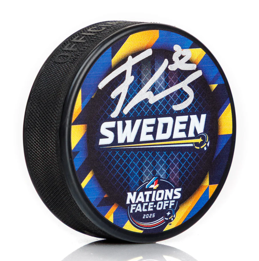 Filip Gustavsson Signed Team Sweden NHL 4 Nations Face-Off Hockey Puck