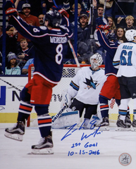 Zach Werenski Columbus Blue Jackets Signed & Dated 1st NHL Goal 8x10 Photo