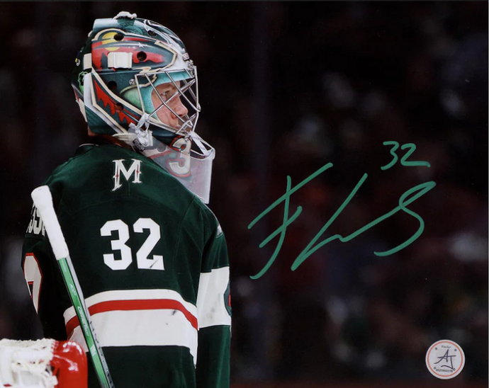 Filip Gustavsson Signed Minnesota Wild Goalie Mask Profile 8x10 Photo