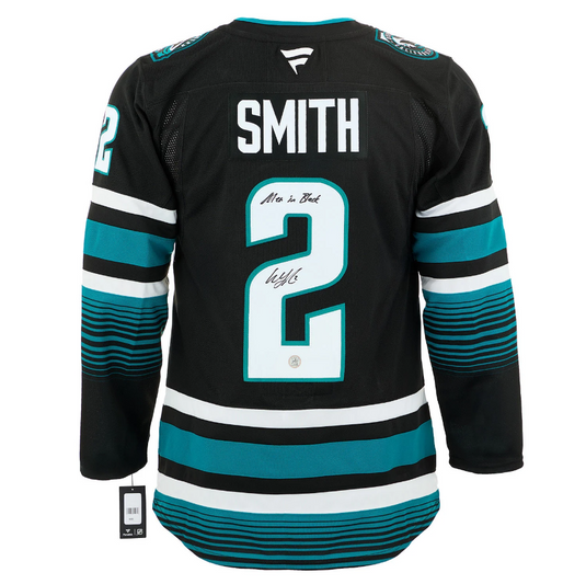 Will Smith Signed San Jose Sharks Black Fanatics Jersey with Men in Black Note