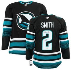 Will Smith Signed San Jose Sharks Black Fanatics Jersey with Men in Black Note