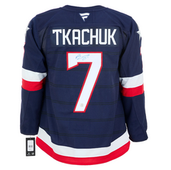 Brady Tkachuk Signed Team USA 4 Nations Face-Off Fanatics Premium Jersey