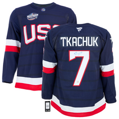 Brady Tkachuk Signed Team USA 4 Nations Face-Off Fanatics Premium Jersey