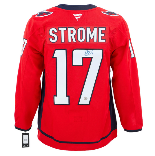 Dylan Strome Autographed Washington Capitals Fanatics Premium Jersey