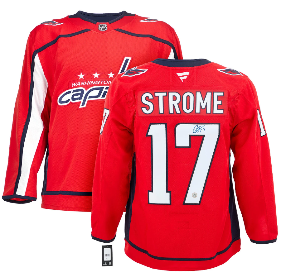 Dylan Strome Autographed Washington Capitals Fanatics Premium Jersey