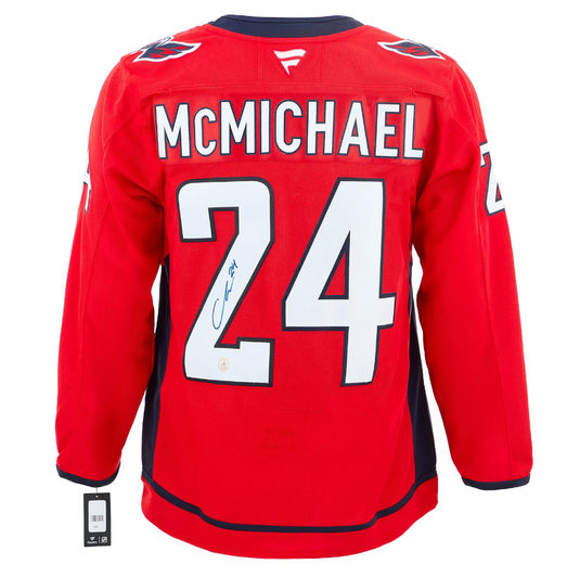 Connor McMichael Autographed Washington Capitals Fanatics Premium Jersey