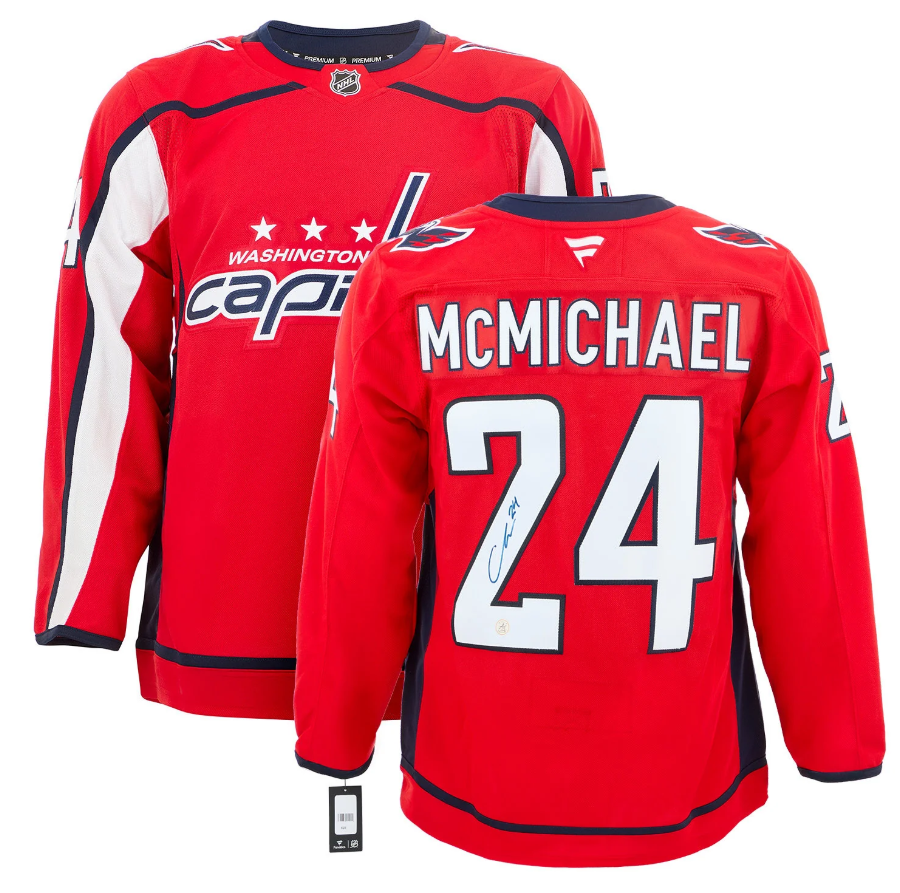 Connor McMichael Autographed Washington Capitals Fanatics Premium Jersey