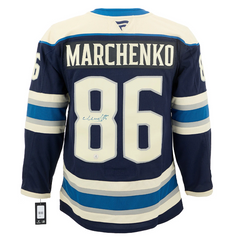 Kirill Marchenko Signed Columbus Blue Jackets Alt Cannon Fanatics Premium Jersey