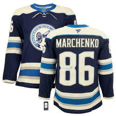 Kirill Marchenko Signed Columbus Blue Jackets Alt Cannon Fanatics Premium Jersey