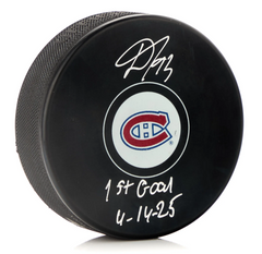 Ivan Demidov Autographed Montreal Canadiens Hockey Puck With 1st Goal Note