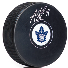 Anthony Stolarz Signed Toronto Maple Leafs Puck