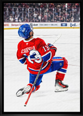 Cole Caufield 20x29 Unsigned Framed Canvas Canadiens Celebration