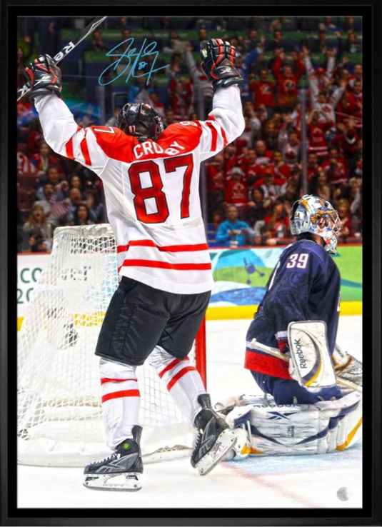 Sidney Crosby Team Canada Signed Framed 20x29 Golden Goal Canvas